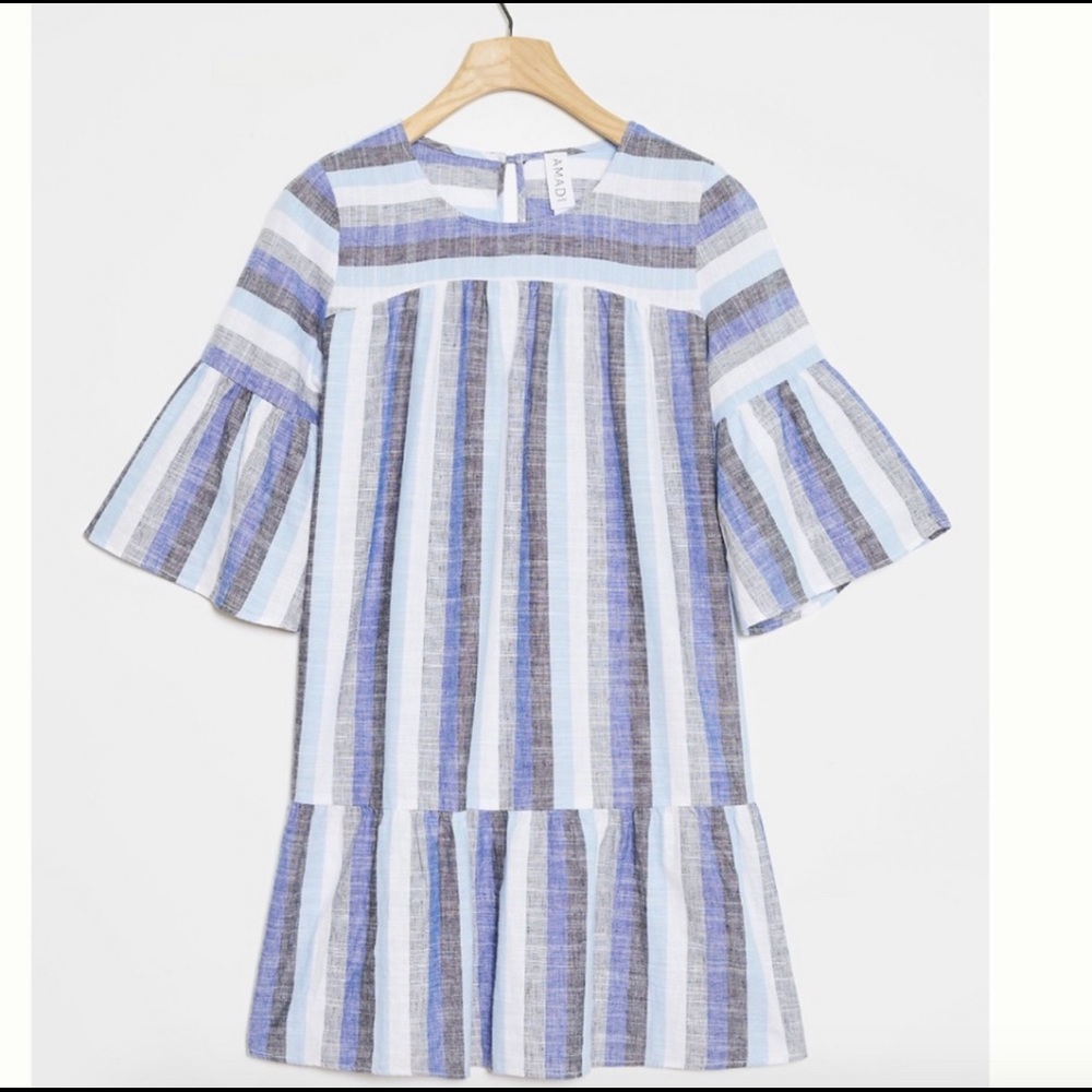 Anthropologie Amadi Bethany Flounced Tunic Striped Shift Dress
